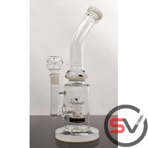CURVED NECK MUSHROOM GLASS WATER PIPE 10inch